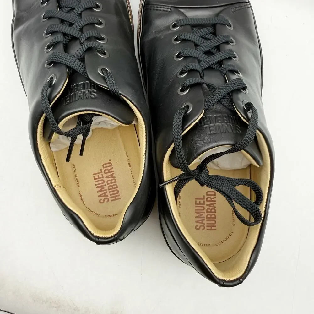 Samuel Hubbard Mens DressFast Dress Sneaker Size 11 XWIDE Black Leather EUC